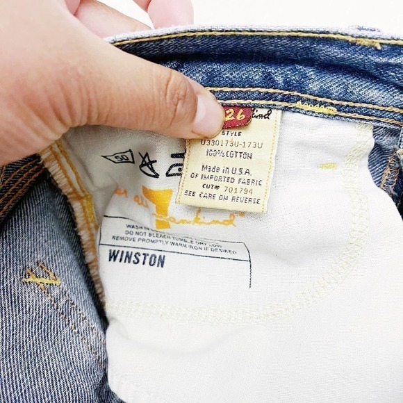 7 For All Mankind Winston Slit Denim Pencil Jean Skirt SZ26 - Picture 6 of 6